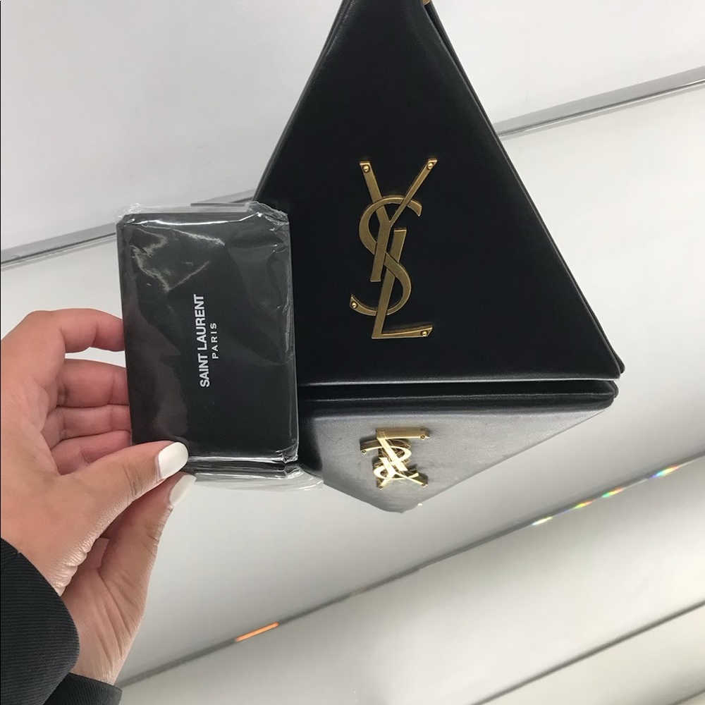 SAINT LAURENT Black Pyramid Box Bag clutch NEW!!! - Picture 7 of 8